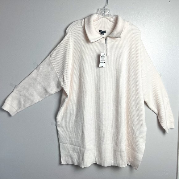 NWT Half-Zip Oversized Tunic Sweater Womens - Picture 2 of 9